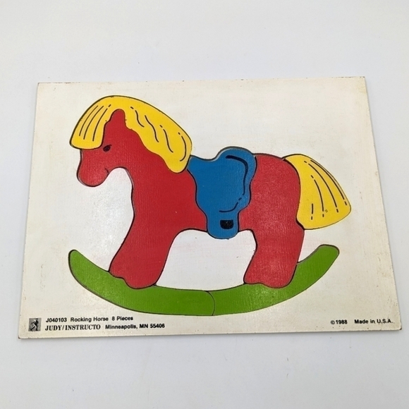 Vintage Judy Instructo Wooden Rocking Horse Puzzle - Picture 1 of 3